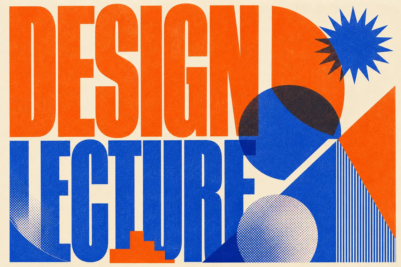 Vera Kohl — Pôster risograph DESIGN LECTURE